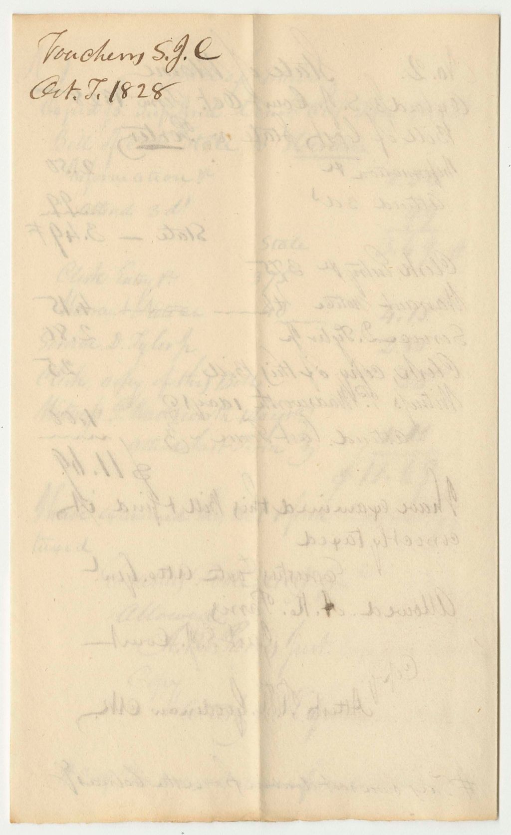 Miniature of Vouchers for Costs in Criminal Prosecution, Oxford County Court October Term of 1828