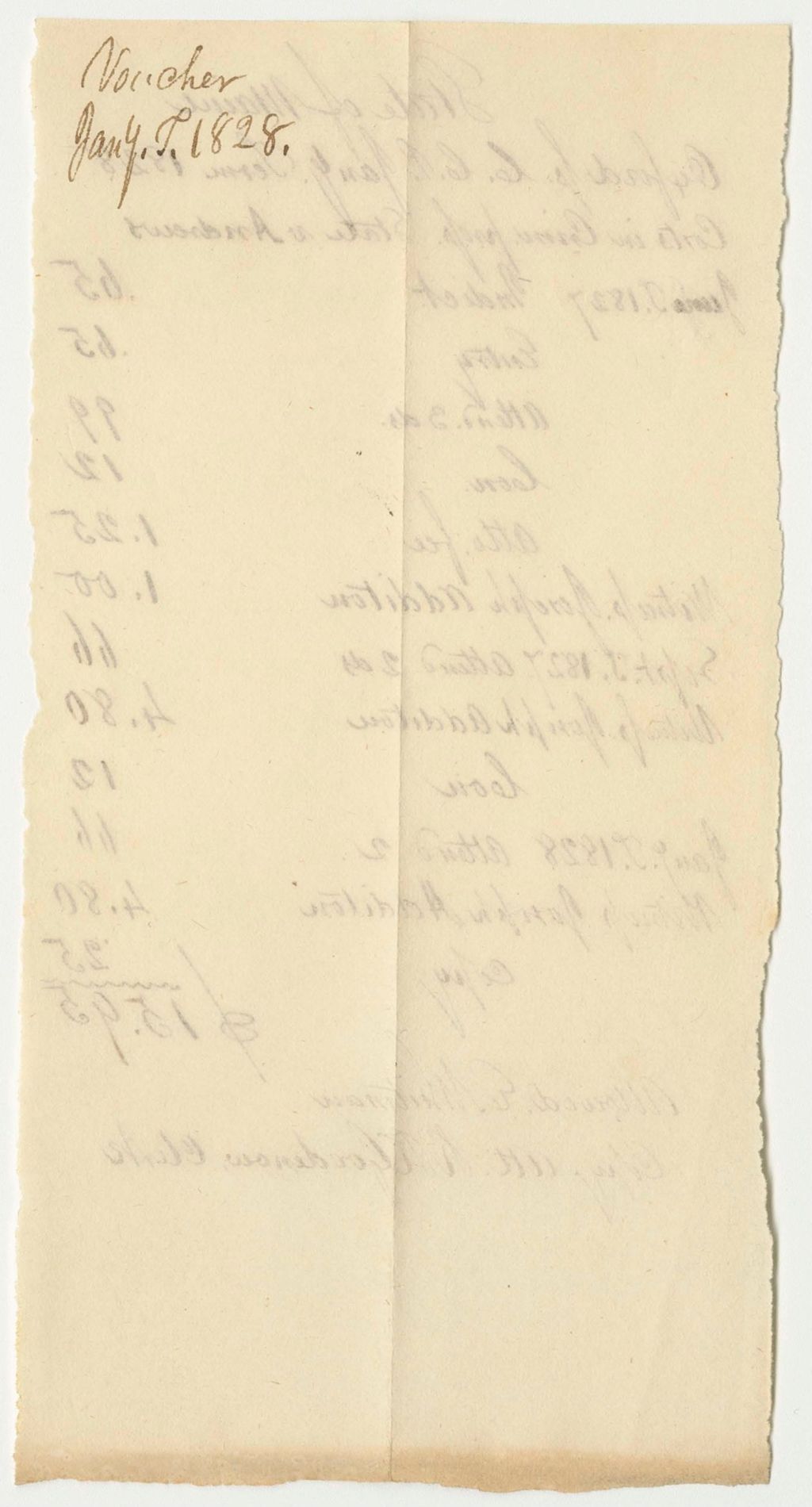 Miniature of Vouchers for Costs in Criminal Prosecution, Oxford County Court January Term of 1828