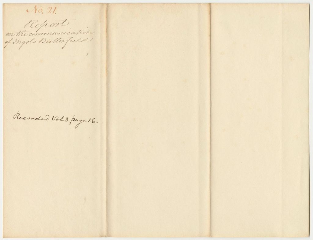 Miniature of Report 21: Report on the Communication of Ingols Butterfield Regarding a Gunhouse in Farmington