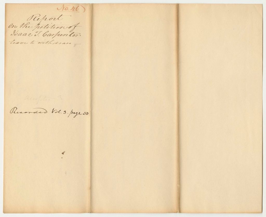 Miniature of Report 46: Report on the Petition of Isaac T. Carpenter for a Pardon from a Court Martial