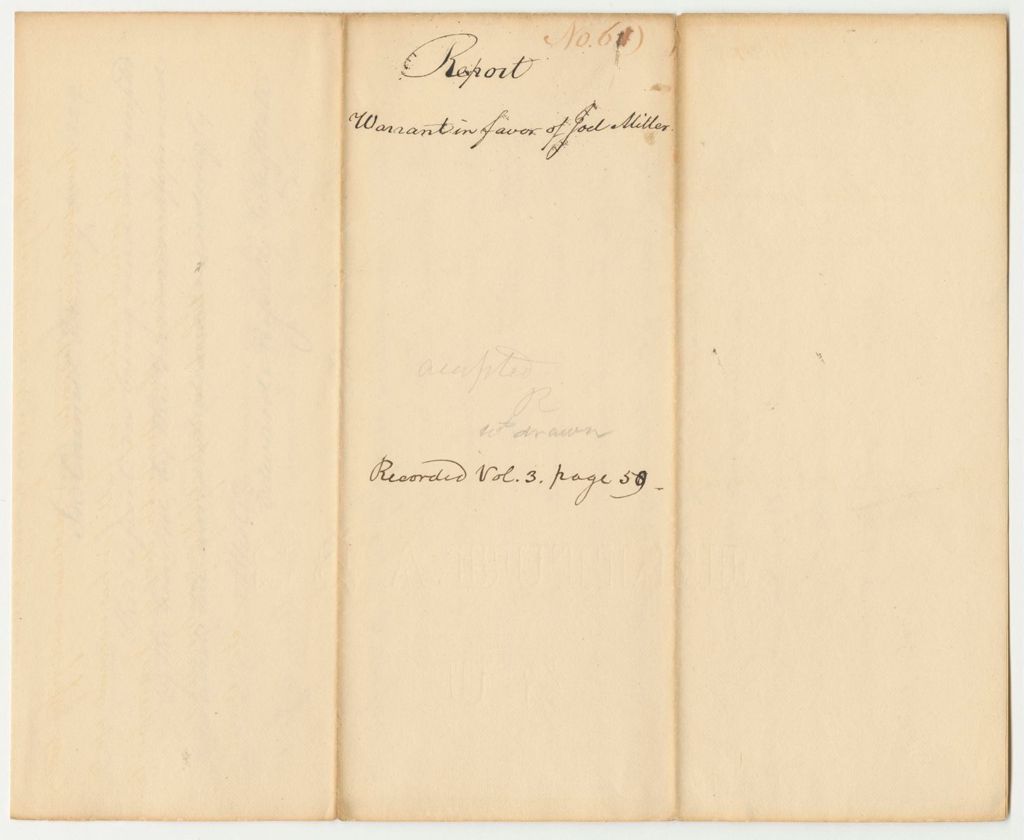 Miniature of Report 61: Report on the Warrant in Favor of Joel Miller as Warden of the State Prison