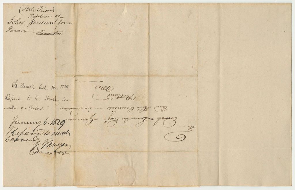 Miniature of Petition of John Jordan for a Pardon
