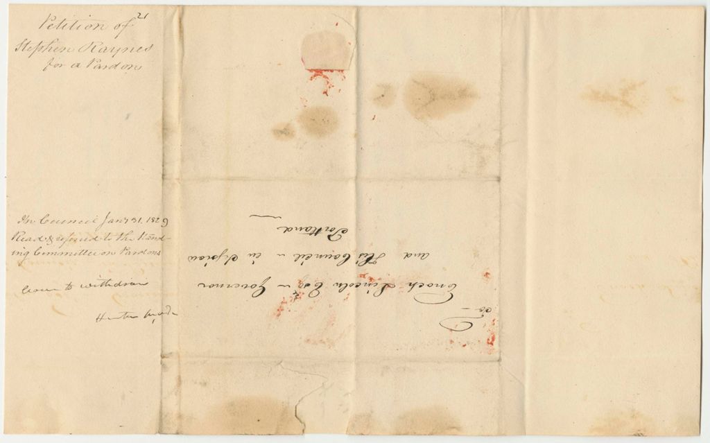 Miniature of Petition of Stephen Raynes for a Pardon