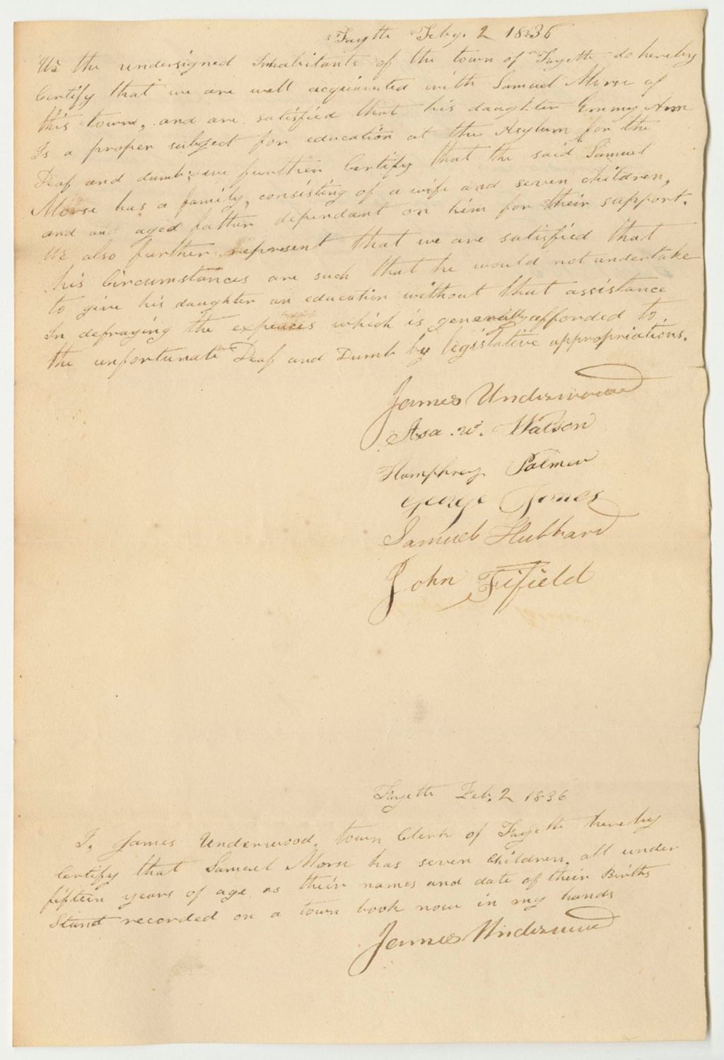 Miniature of Petition to Send Emmy Ann Morse to the American Asylum