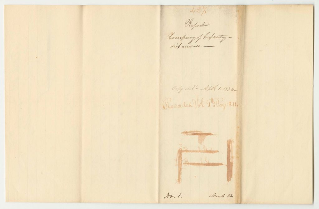 Miniature of Report 427: Report Disbanding a Company of Infantry in Embden