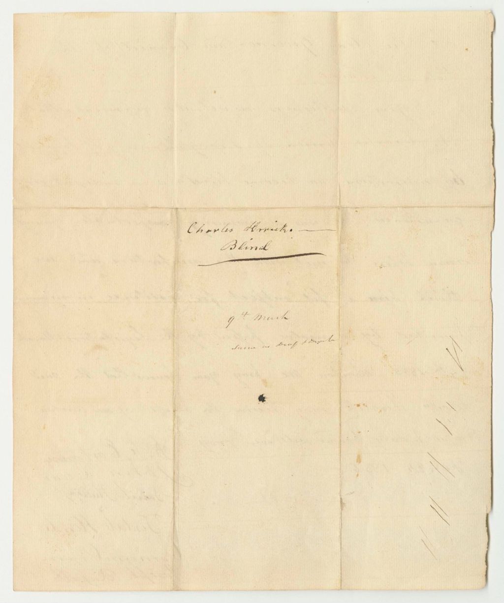 Miniature of Petition for Charles Herrick, a Blind Person, to Receive Assistance Under the Resolve Passed March 24th, 1835
