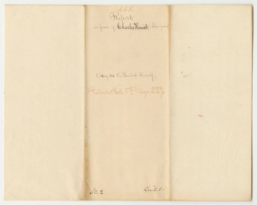 Miniature of Report 461: Report in Favor of Charles Herrick, a Blind Person