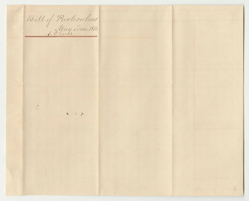 Miniature of Bill of Particulars to Accompany Bill of Whole Amount of Costs in Criminal Prosecutions at the Supreme Judicial Court in Lincoln County, May Term 1836