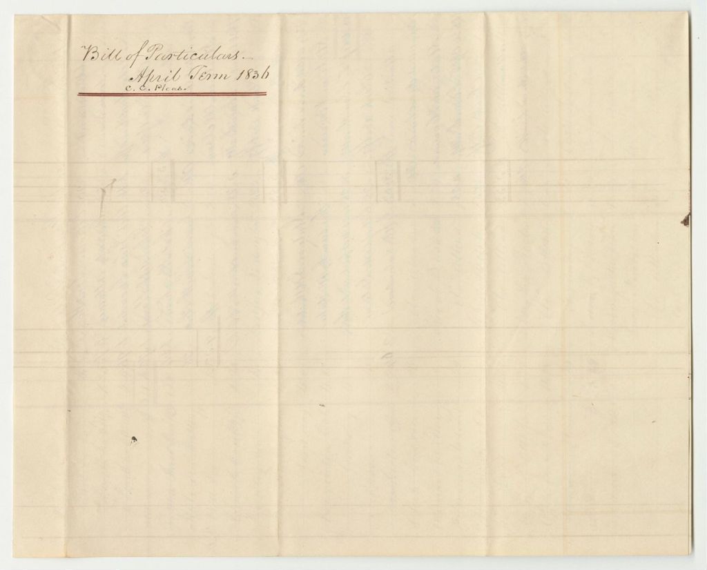 Miniature of Bill of Particulars to Accompany Bill of Whole Amount of Costs in Criminal Prosecutions at the Supreme Judicial Court in Lincoln County, April Term 1836