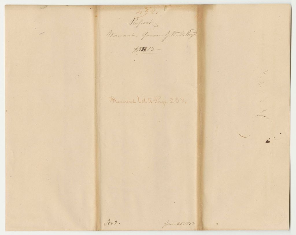 Miniature of Report 492: Warrant in Favor of William M. Boyd, Lincoln County Treasurer