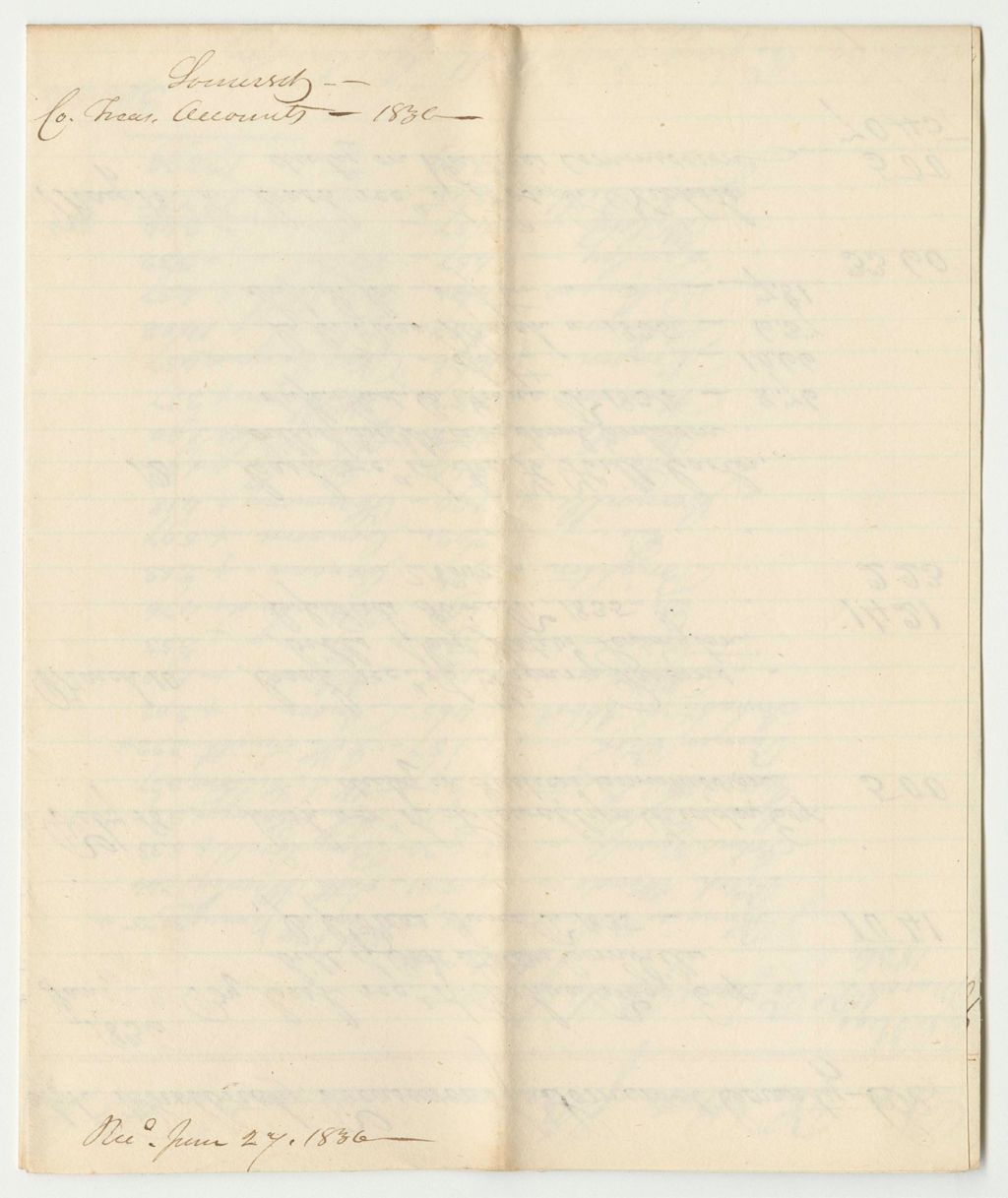 Miniature of Account of Joseph Philbrick, Treasure of Somerset County