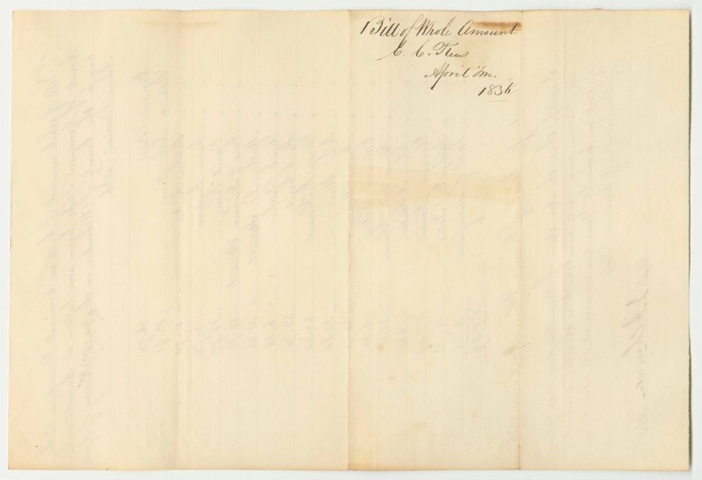 Miniature of Bill of Whole Amount of Costs in Criminal Prosecutions at the Court of Common Pleas Begun and Holden at Augusta, Within and for the County of Kennebec, April Term 1836