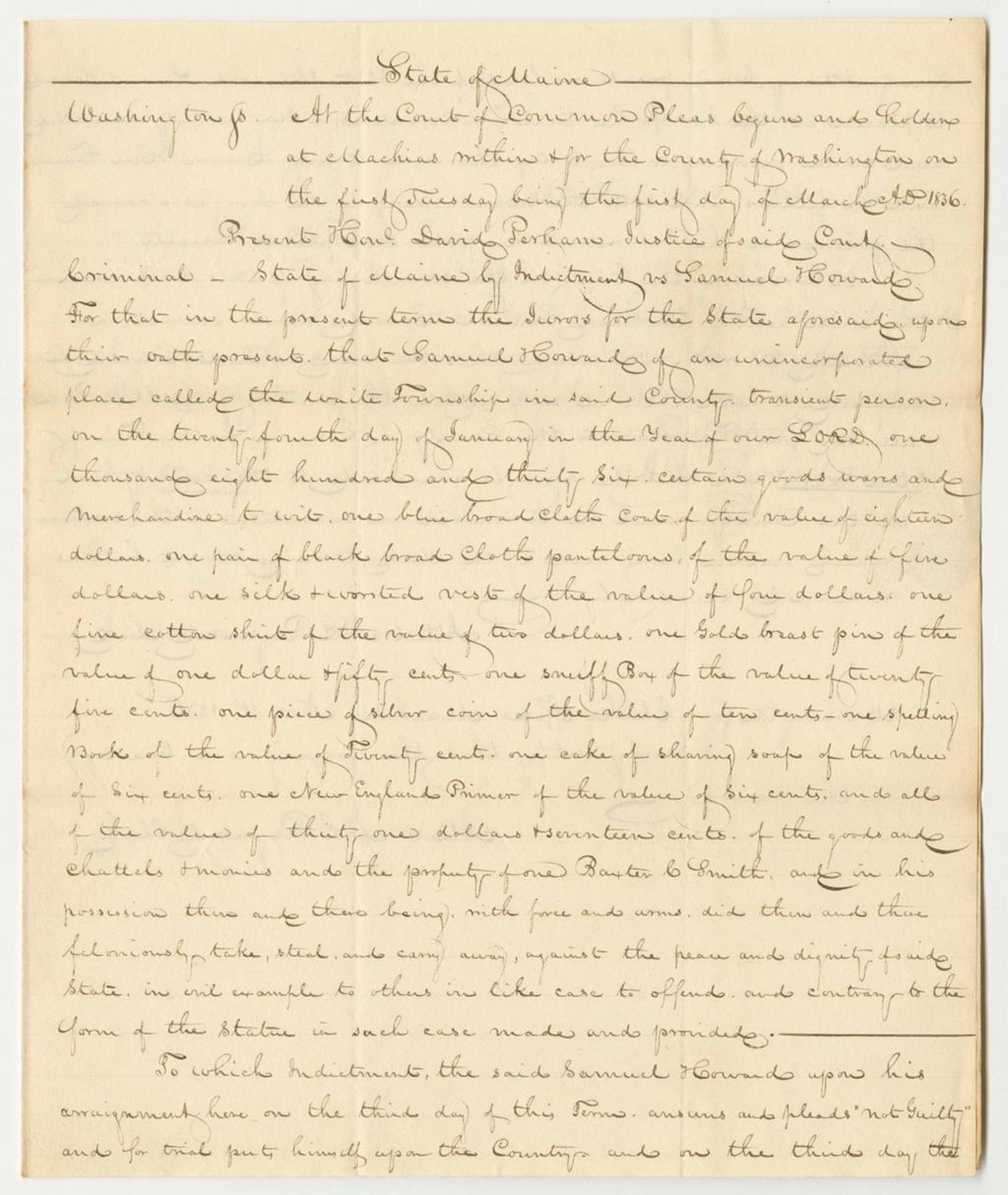 Miniature of State v. Samuel Howard