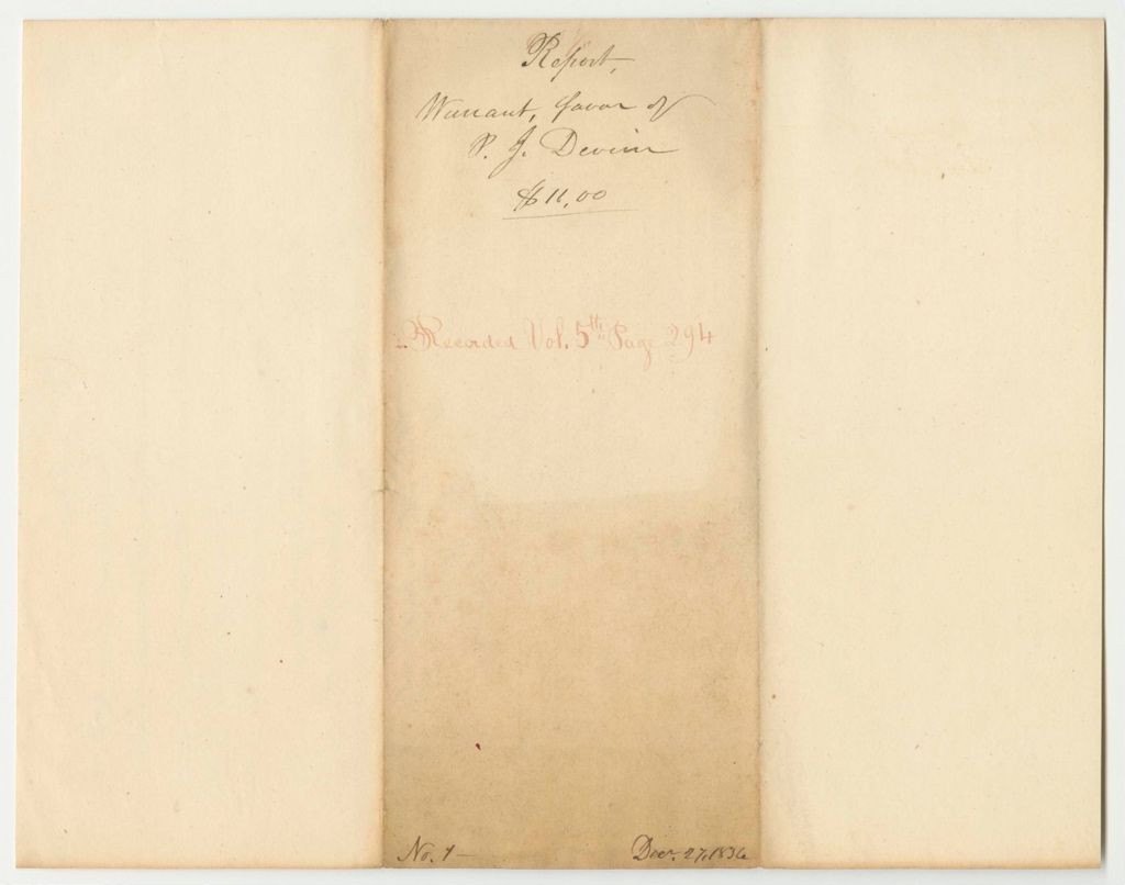 Miniature of Report 607: Warrant in Favor of Patrick J. Devine for Work in the Library