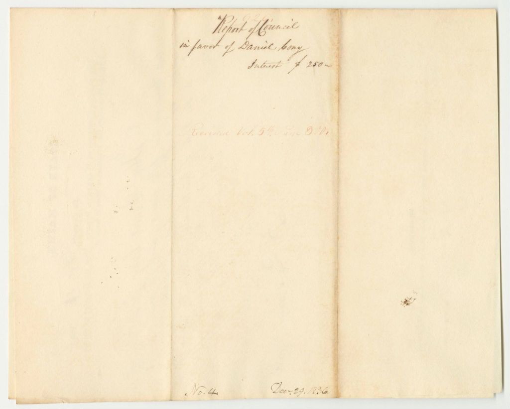 Miniature of Report 620: Warrant in Favor of Daniel Cony for Interest on a Loan by Him to the State