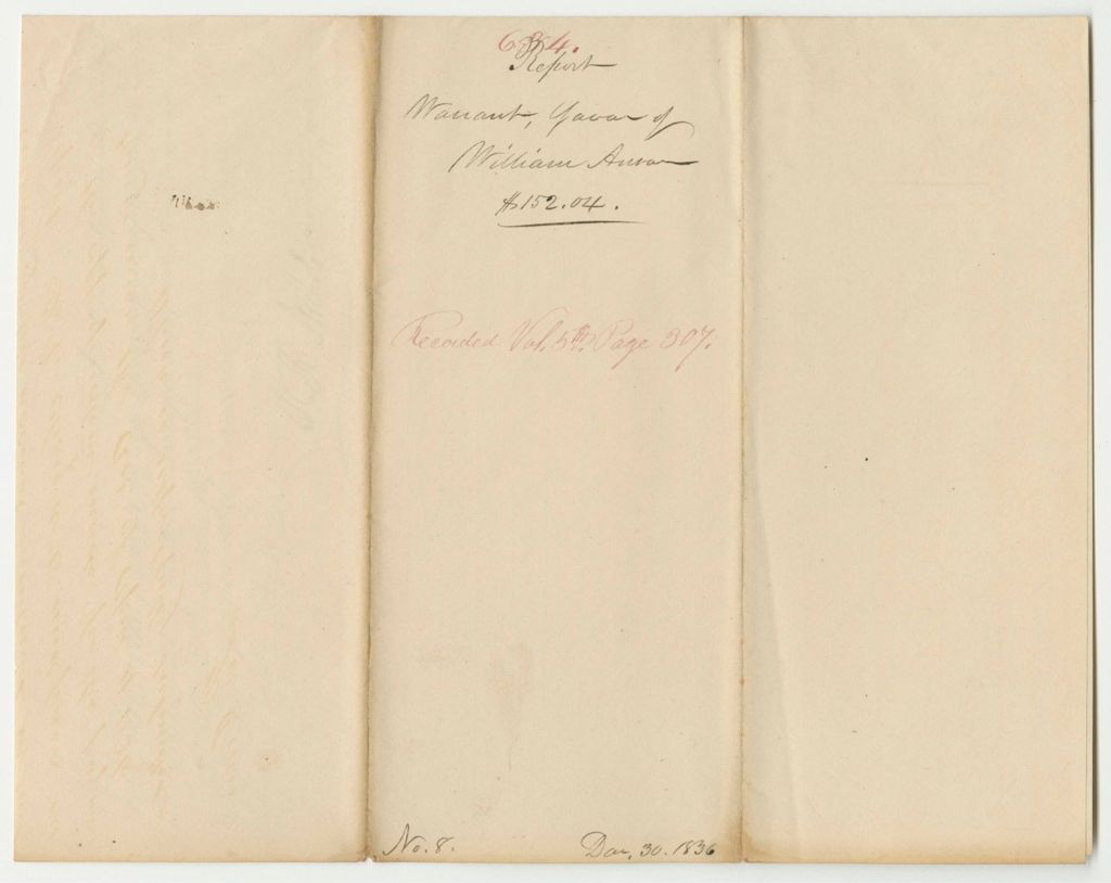 Miniature of Report 634: Warrant in Favor of William Anson for Service and Expenses in Prosecuting the Survey of the St.Croix