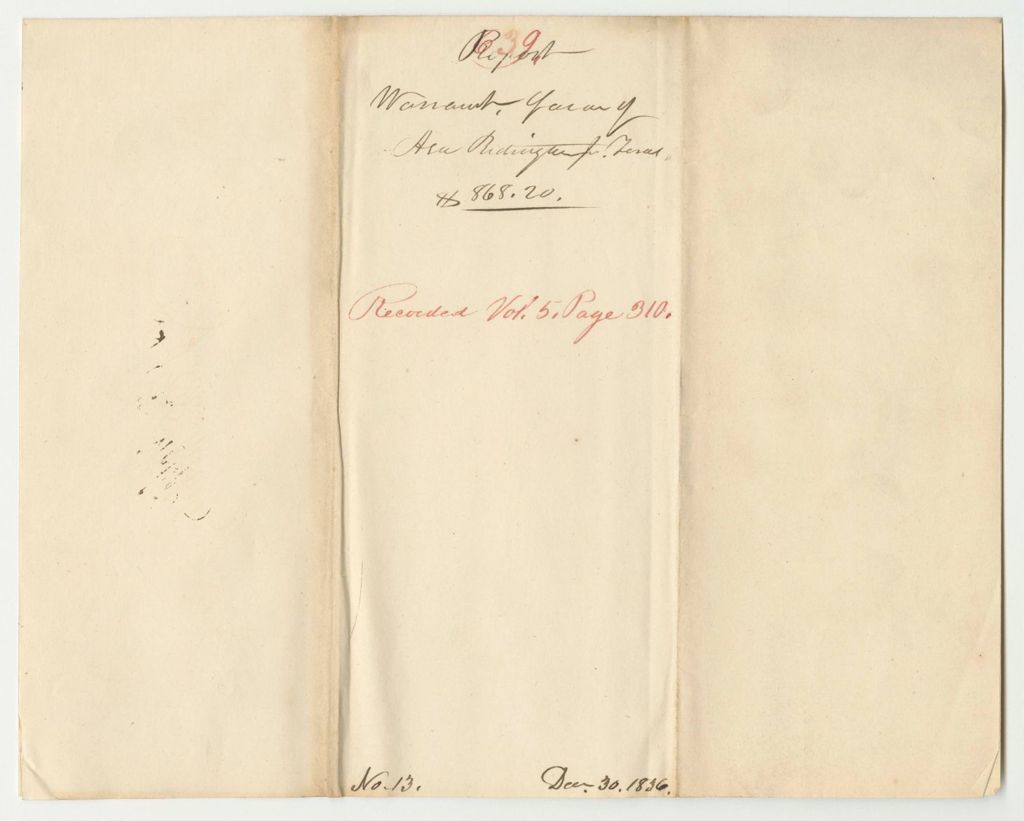 Miniature of Report 639: Warrant in Favor of The State Treasurer for the Board of Internal Improvements