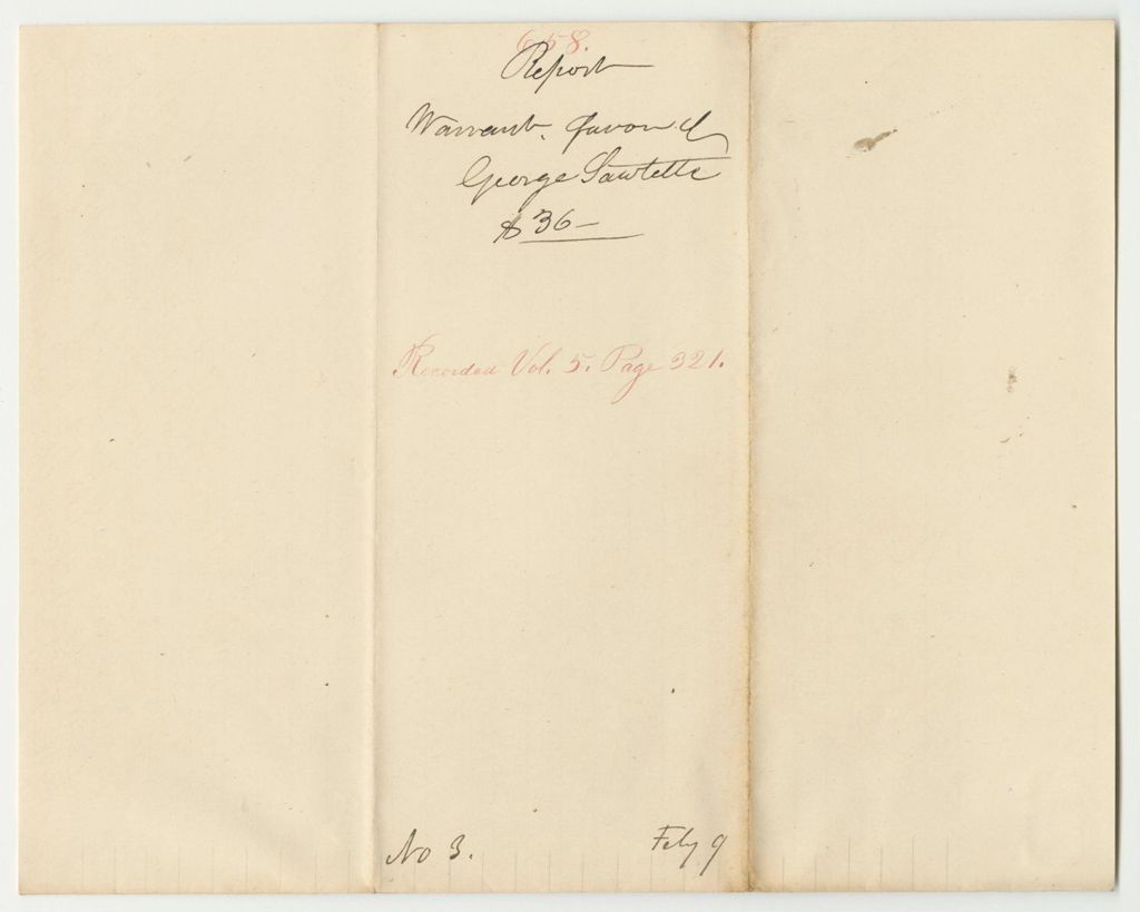 Miniature of Report 658: Warrant in Favor of George Sawtelle for His Pension
