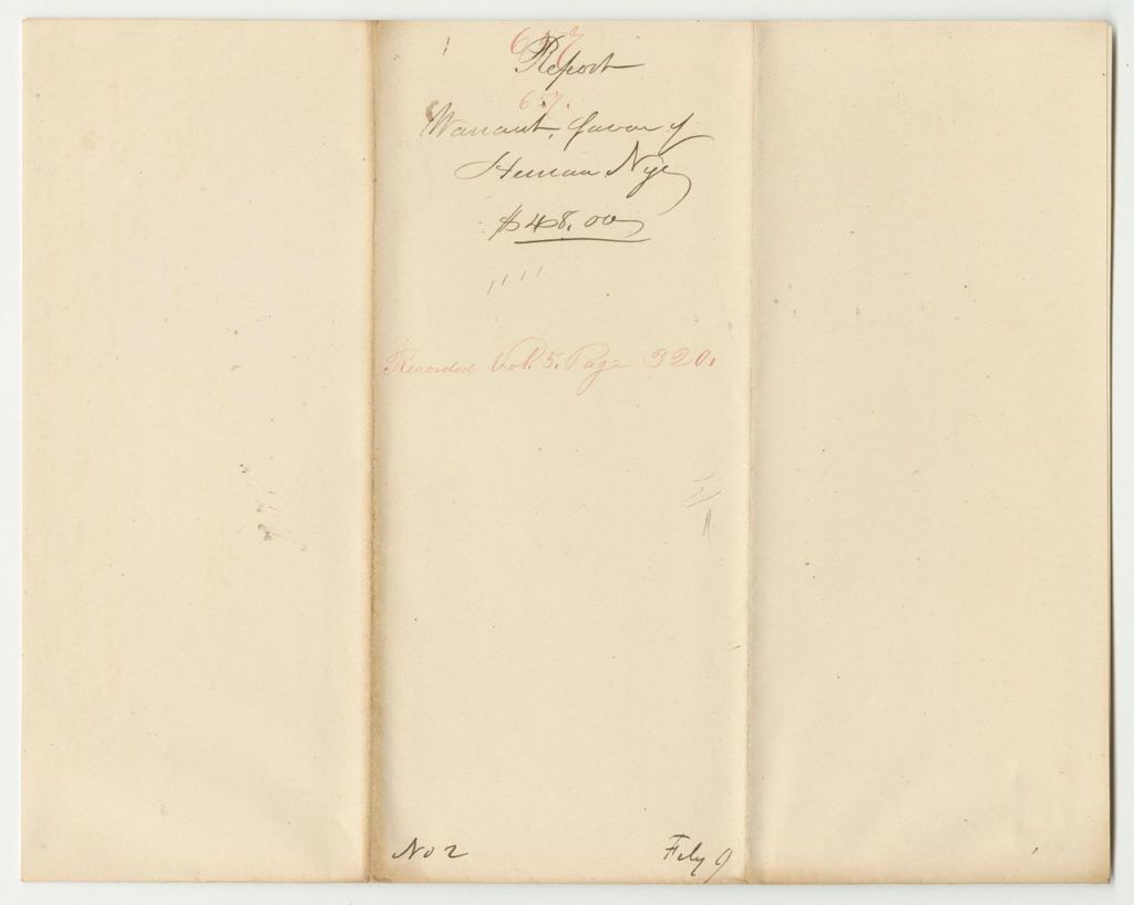 Miniature of Report 657: Warrant in Favor of Heman Nye for a Pension
