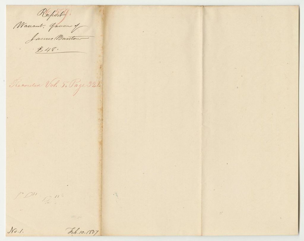 Miniature of Report 659: Warrant in Favor of James Barstow for His Pension