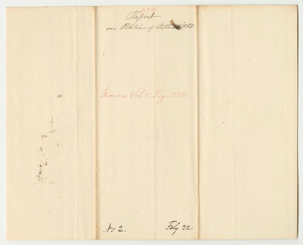 Miniature of Report 679: Report on the Petition of Stephen Mitchell and Others for an Alteration in the Limits of The Infantry Company in Lisbon