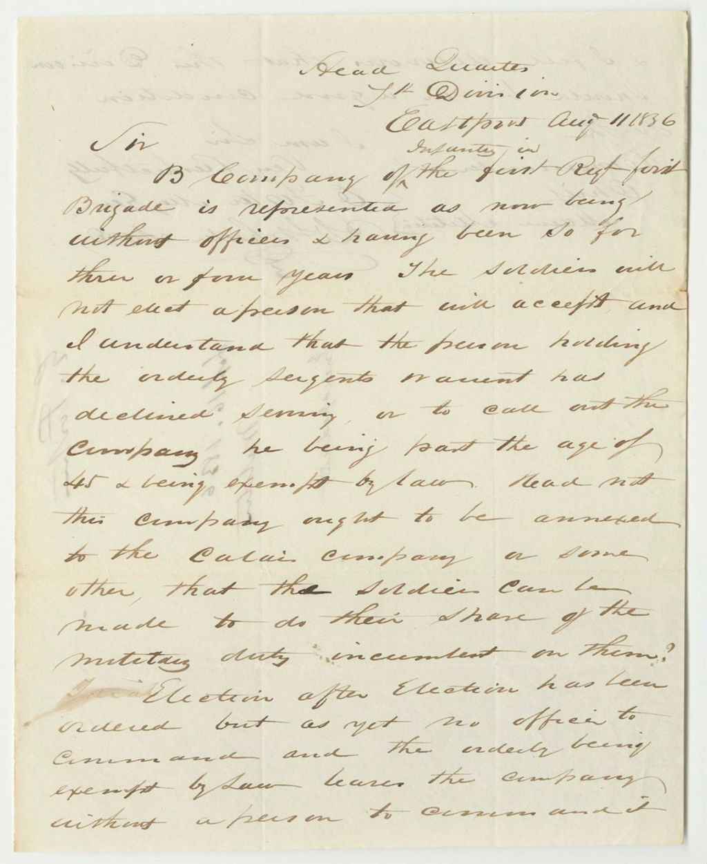 Miniature of Petition of E. Foster and Others Relative to the Officers of B Company