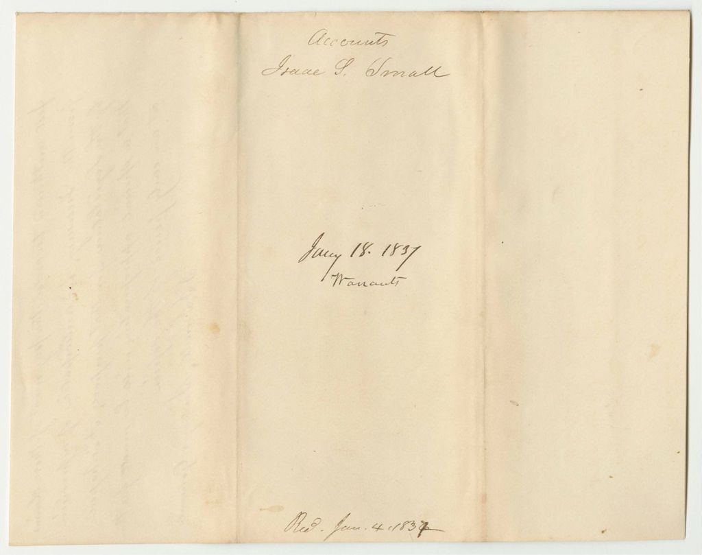 Miniature of Account of Isaac S. Small, Surveyor General