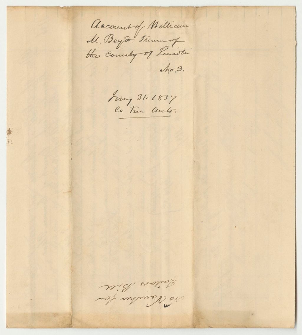 Miniature of Account of William M. Boyd, Lincoln County Treasurer