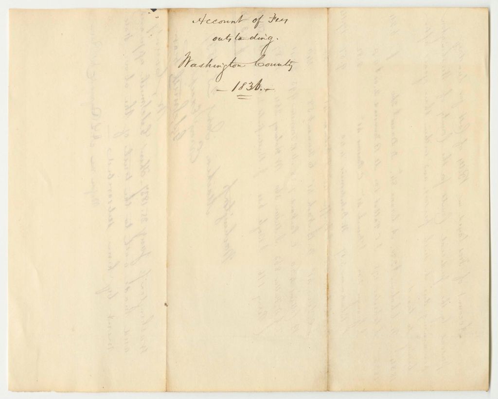 Miniature of Account of Fees Outstanding at the Judicial Courts of Washington County