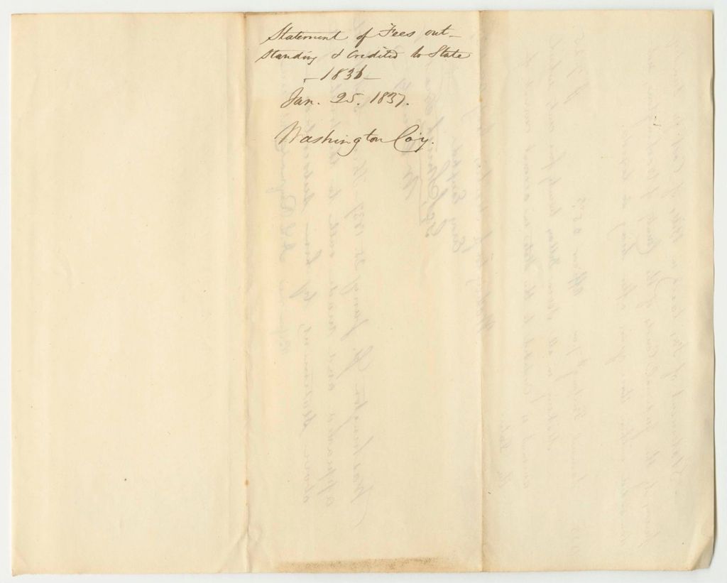 Miniature of Statement of Fees Outstanding and Credited to the State, by the Judicial Courts of Washington County