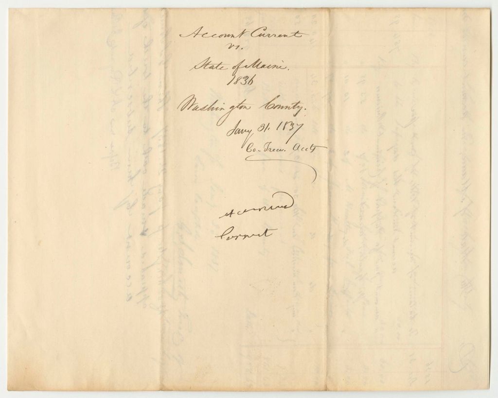 Miniature of Account of George S. Smith, Treasurer of Washington County