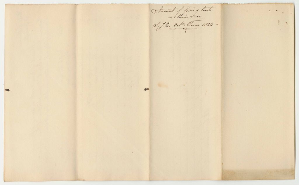 Miniature of Account of Fines and Costs in Criminal Prosecution at the Supreme Judicial Court of Oxford County, October Term 1836