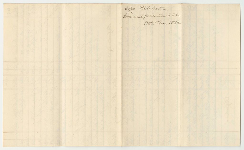 Miniature of Bills of Costs at the Supreme Judicial Court in Oxford County, October Term 1836