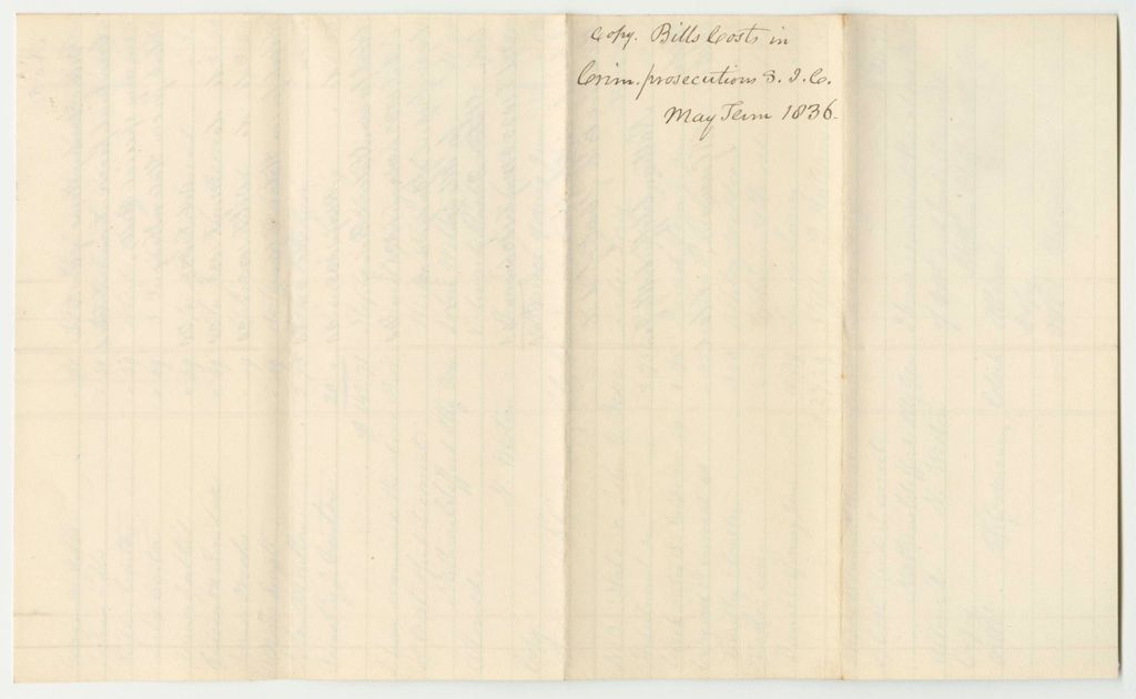 Miniature of Bills of Costs at the Supreme Judicial Court in Oxford County, May Term 1836