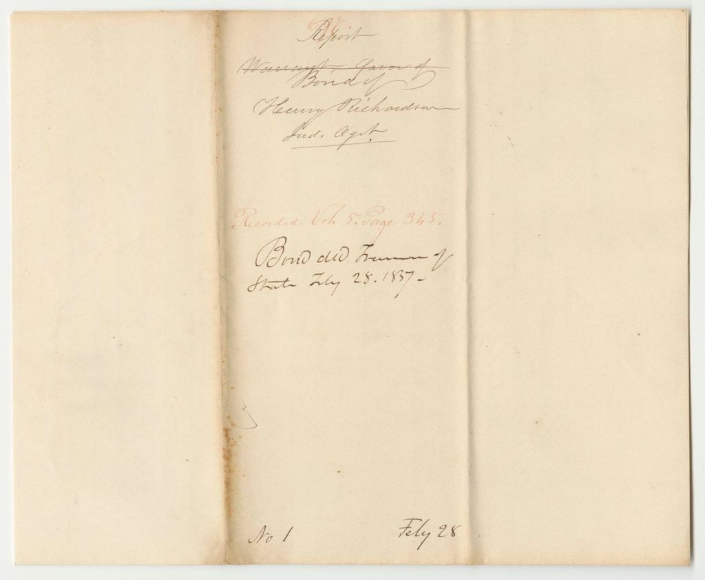 Miniature of Report 697: Report on the Bond of Henry Richardson, Penobscot Indian Agent