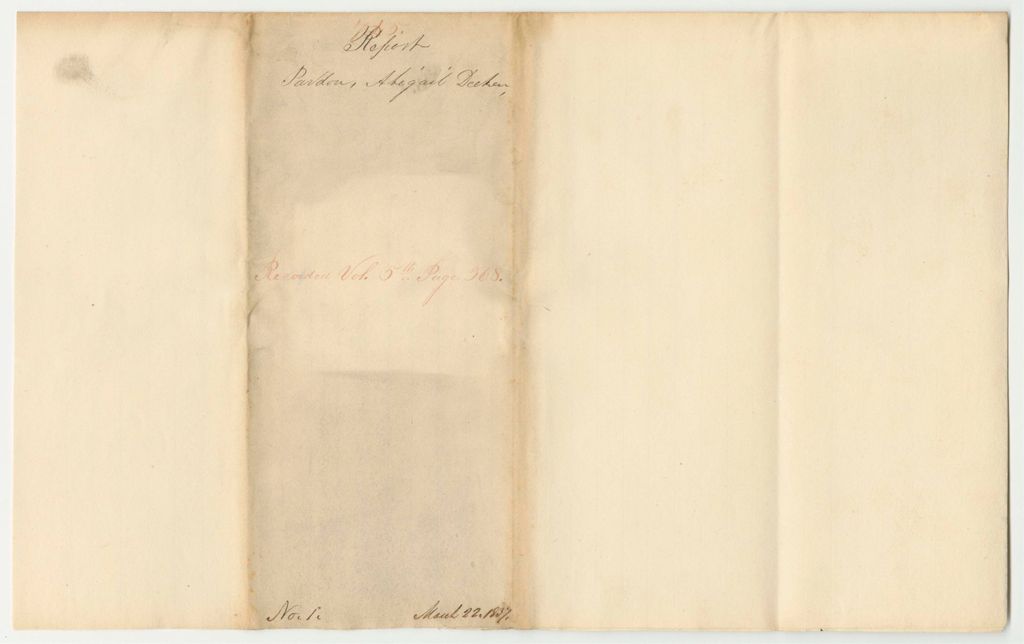 Miniature of Report 745: Report on a Pardon for Abagail Decker of Standish