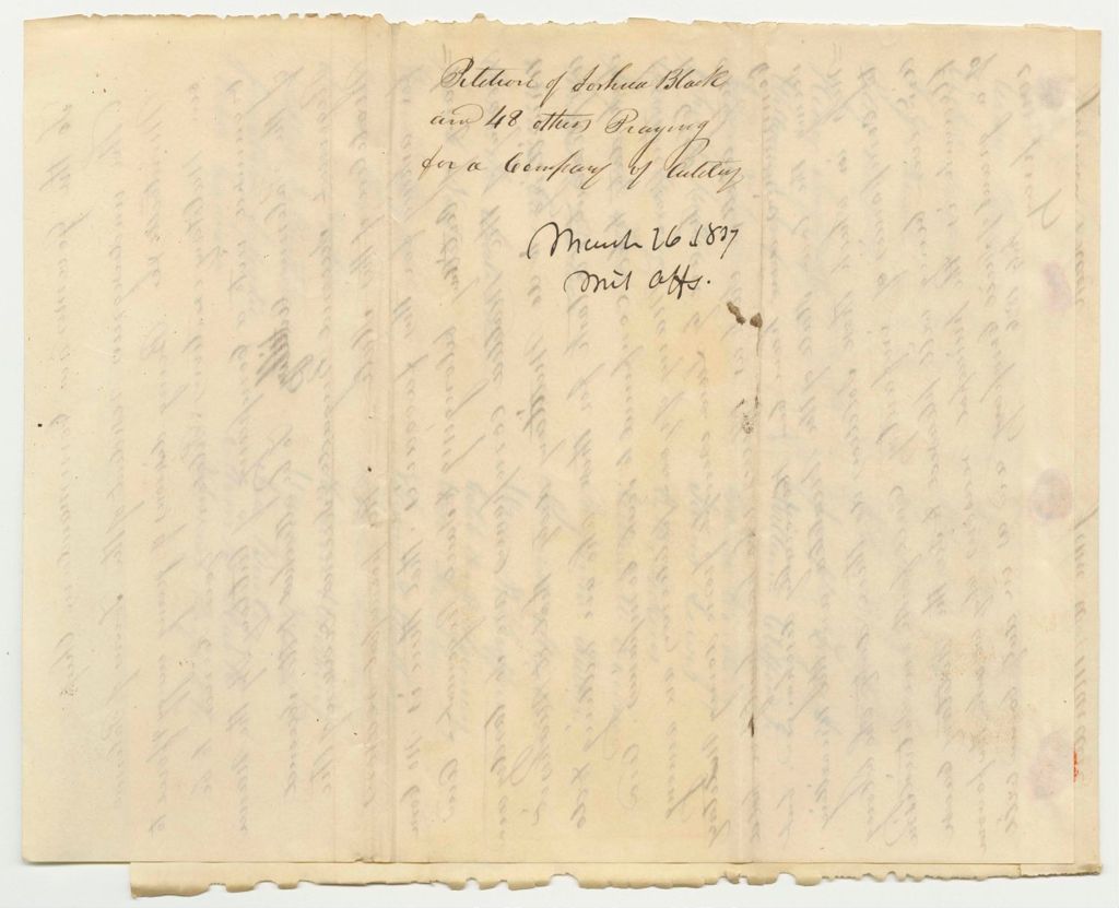 Miniature of Petition of Joshua Black and Others Praying for a Company of Artillery in Palermo and Montville