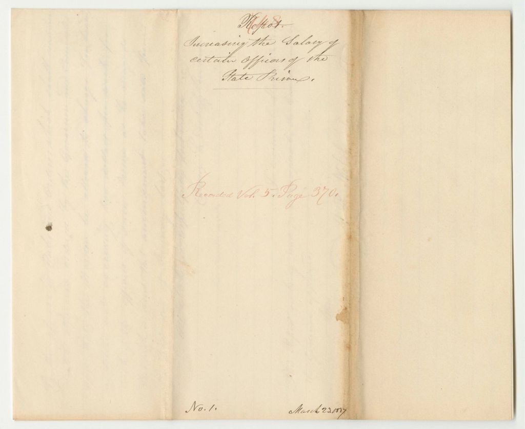 Miniature of Report 748: Report Increasing the Salary of Certain Officers of the State Prison