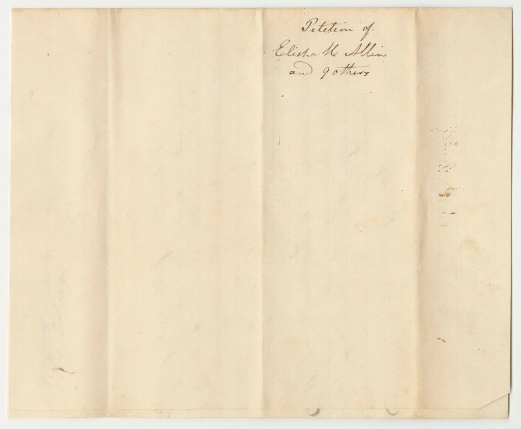 Miniature of Petition of Elisha H. Allen and 9 Others for the Pardon of Frederick Bartlett of Lincoln