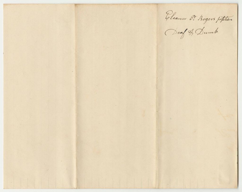 Miniature of Eleanor P. Roger's Application for Admission to the American Asylum for the Deaf and Dumb