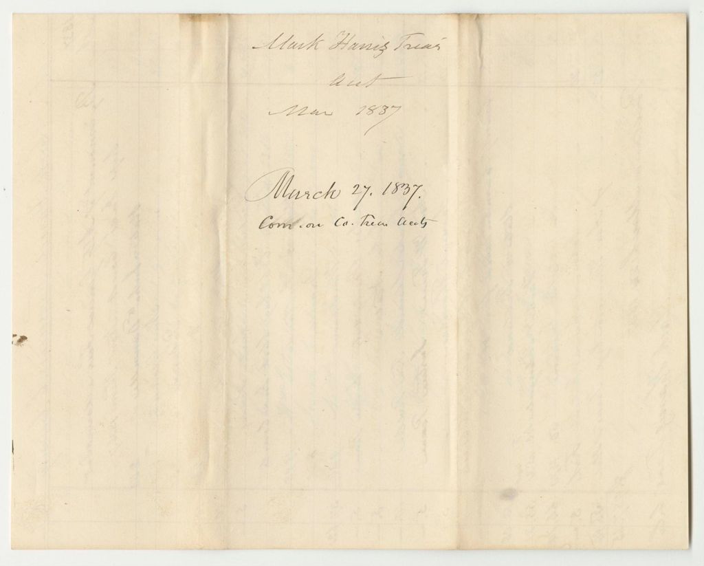 Miniature of Account of Mark Harris, Cumberland County Treasurer