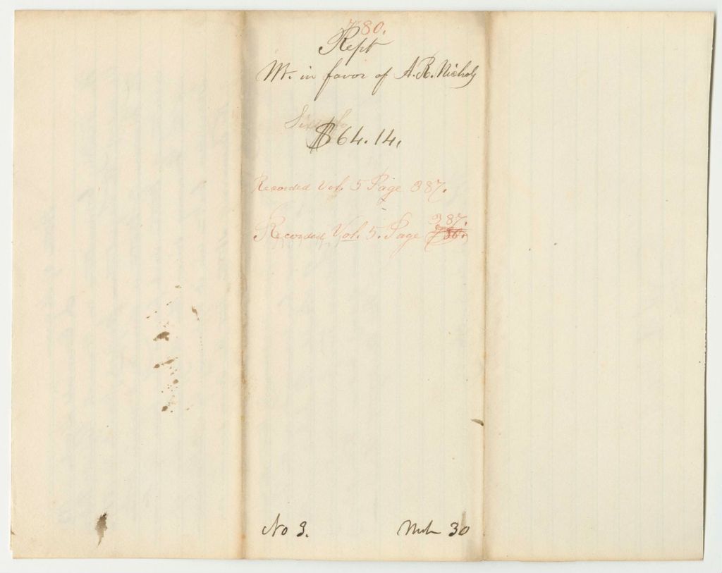 Miniature of Report 780: Warrant in Favor of Asaph R. Nichols, Secretary of State
