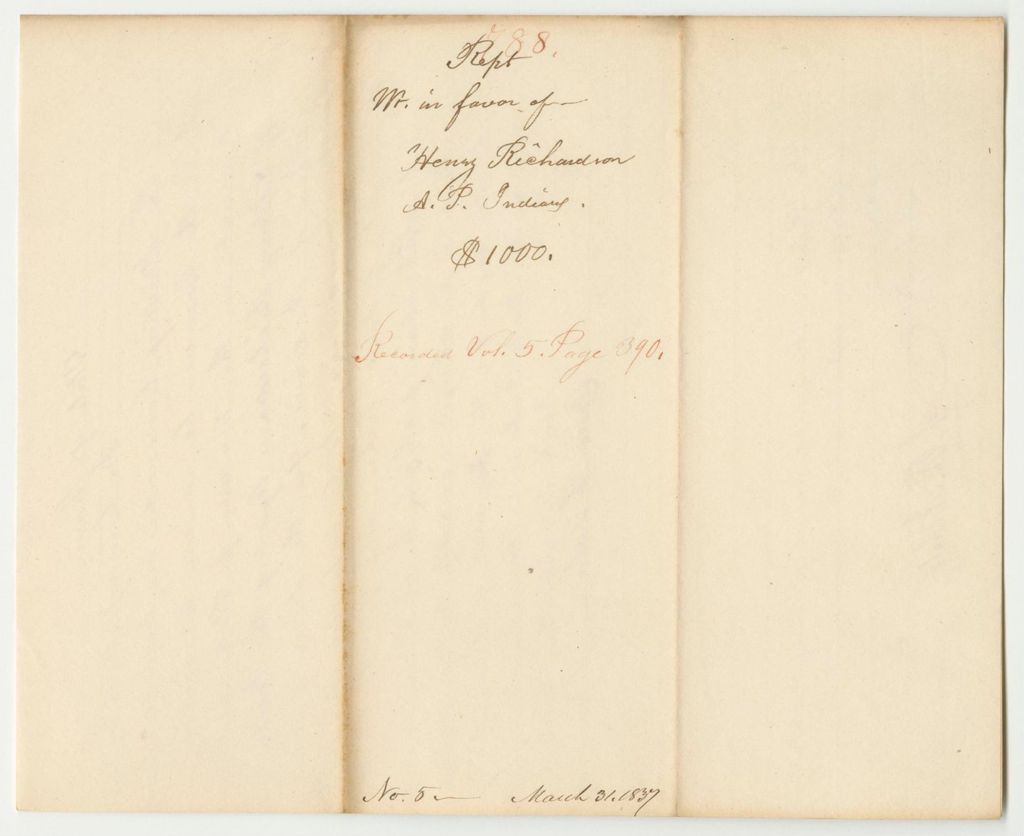 Miniature of Report 788: Warrant in Favor of Henry Richardson, Penobscot Indian Agent