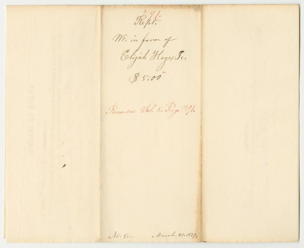 Miniature of Report 791: Warrant in Favor of Elijah Hayes Jr.