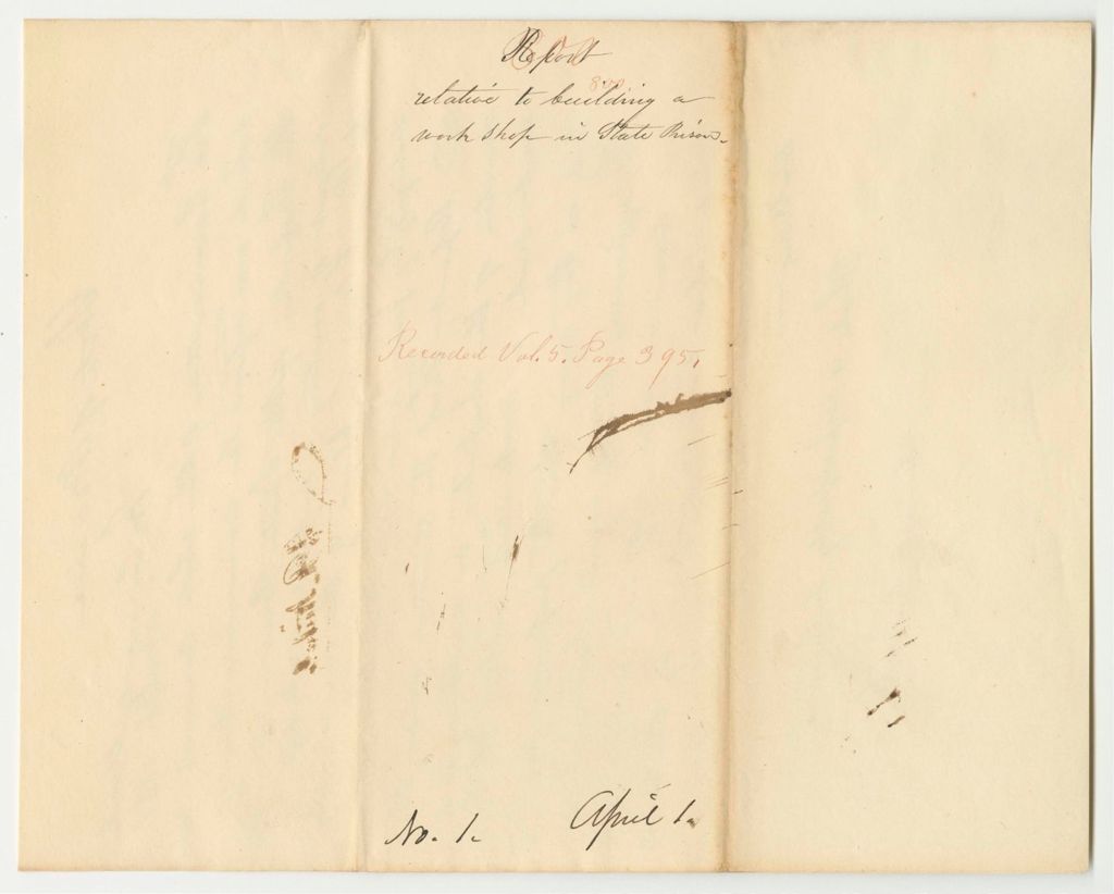 Miniature of Report 800: Report Relative to Building a Workshop at the State Prison