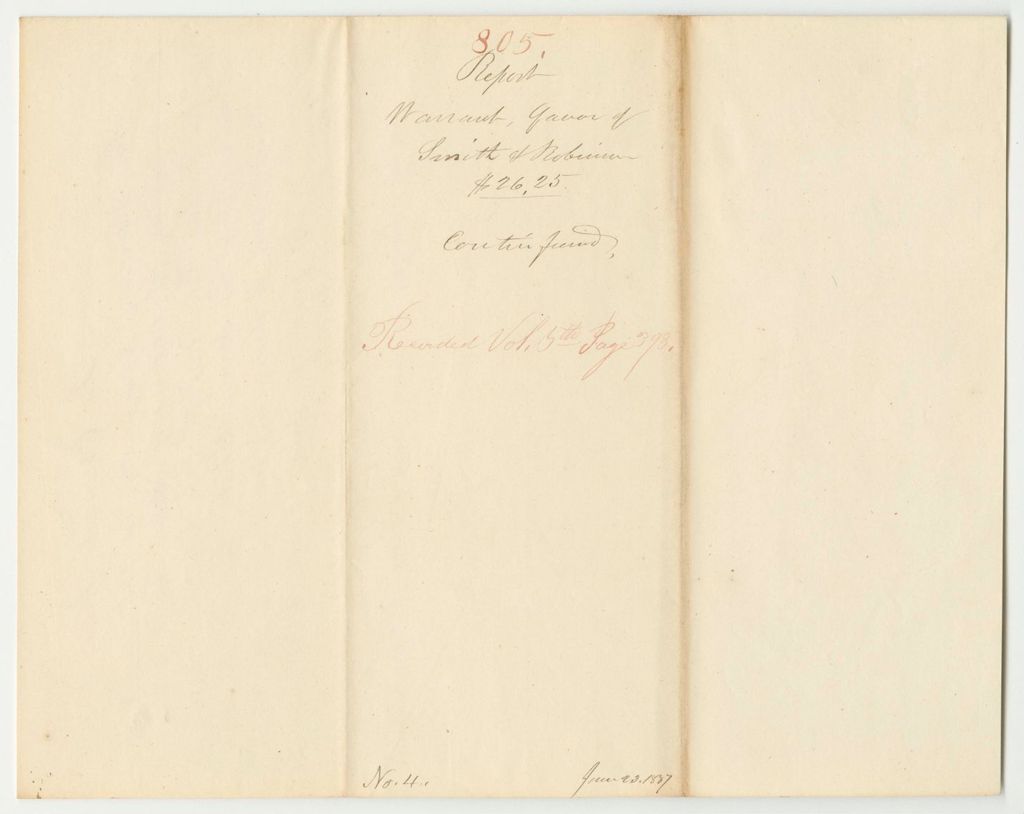 Miniature of Report 805: Warrant in Favor of Smith and Robinson for Printing