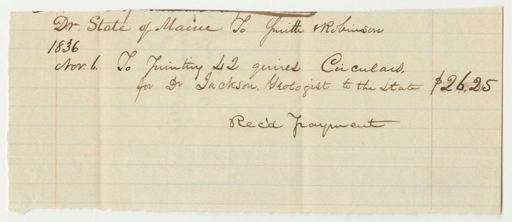 Miniature of Warrant in Favor of Smith and Robinson for Printing