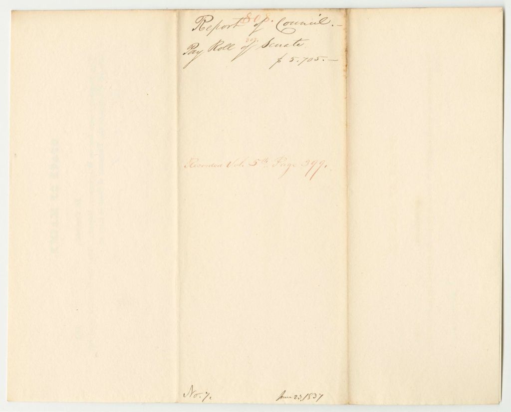 Miniature of Report 808: Report on the Payroll of the Senate