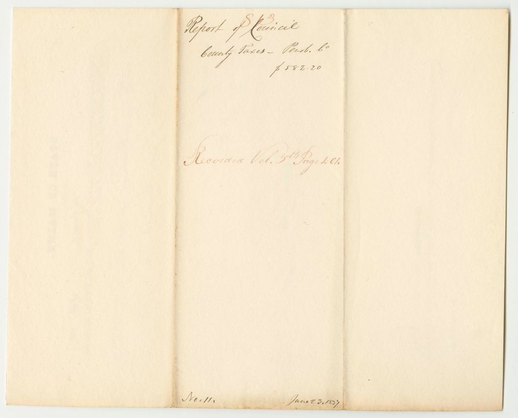 Miniature of Report 813: Warrant in Favor of Levi Bradley, Penobscot County Treasurer, for County Taxes