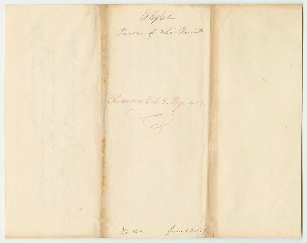 Miniature of Report 821: Report on a Pardon of Elias Fernald of Eastport
